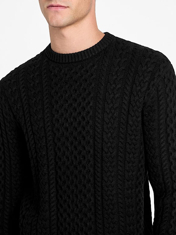GUESS® Eco Nathan Mixed Cable-Knit Sweater