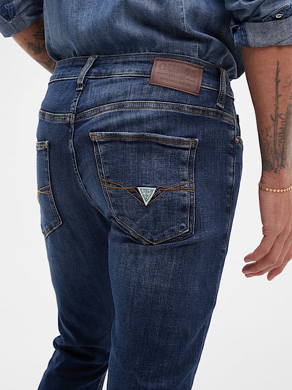 Pantalon Homme GUESS Miami Super-Skinny Stretch Noir - Réf. M93AN1D3KT1, Neuf Avec Étiquettes