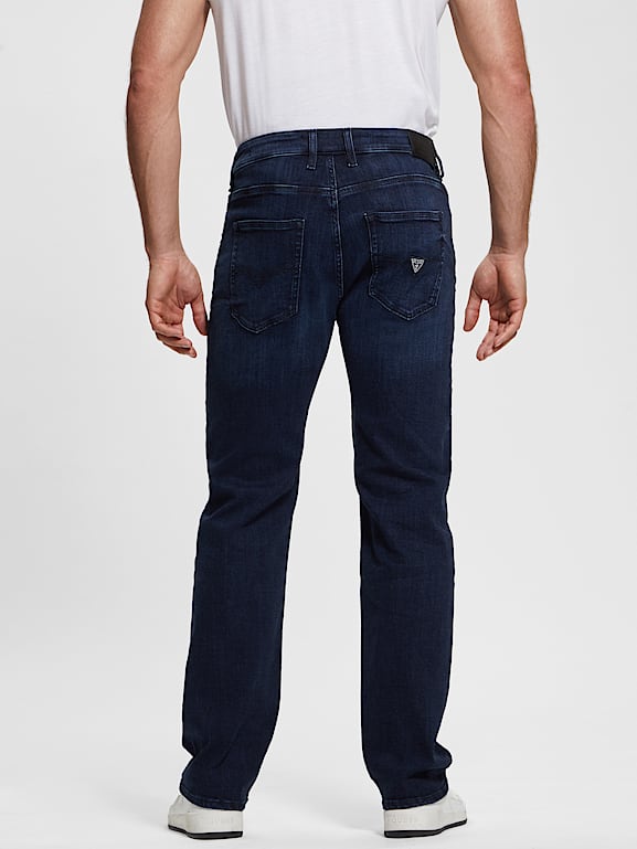 Jean Droit Guess Délavé Destruction - Taille 28/32, Bleu Foncé Stretch, Neuf Avec étiquettes