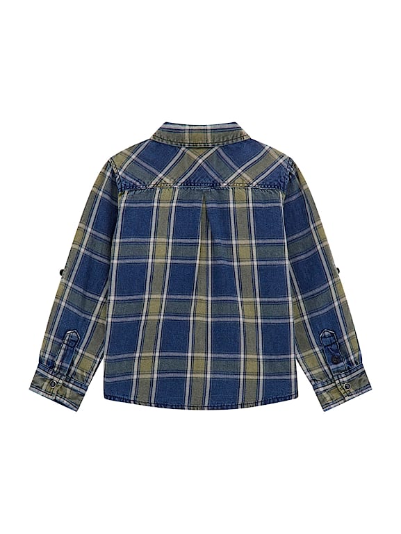 GUESS® Plaid Twill Long-Sleeve Shirt (3M-7)