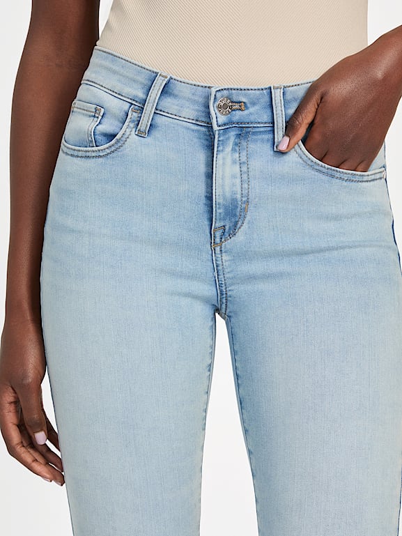 Jeans Guess Capri Femme, Taille 27, Dénit Super Extensible, Coupe Droite Noire - Neuf Avec étiquettes