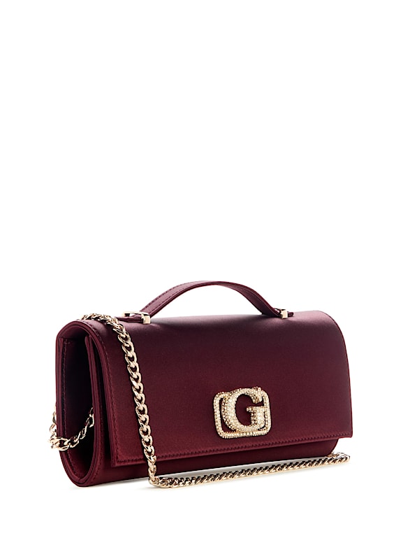 GUESS® Zalina Satin Top-Handle Clutch