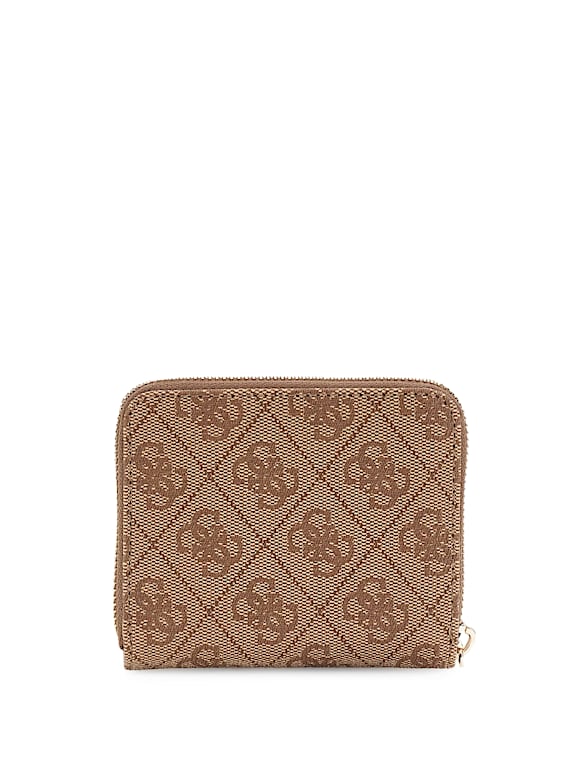 Portafoglio GUESS Laurel II Petite Trifold - Coal Logo, In Poliuretano
