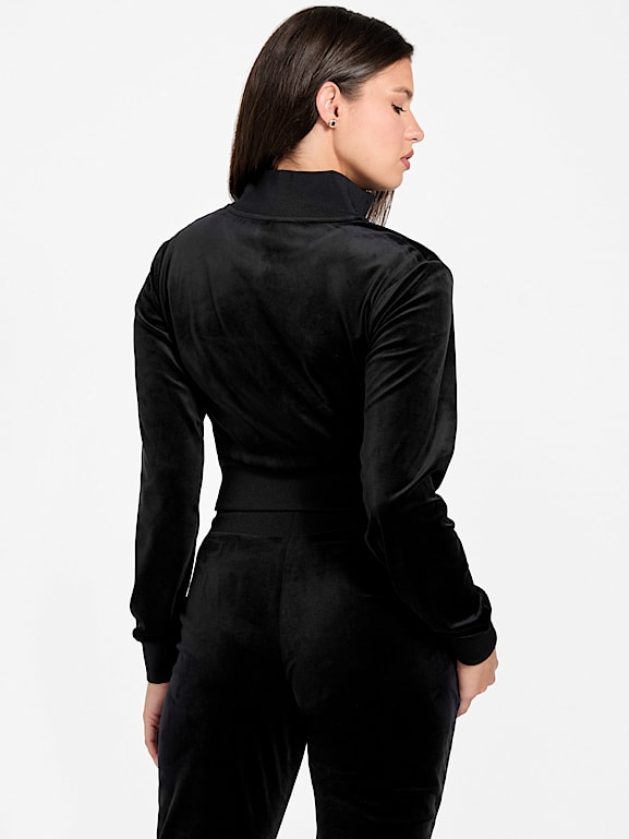 GUESS® Eco Couture Full-Zip Velvet Sweatshirt