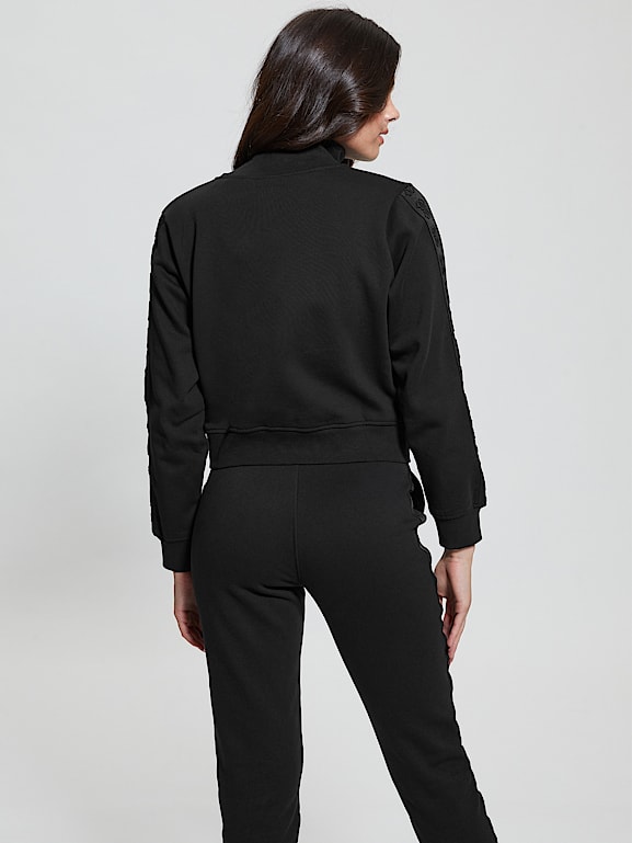GUESS® Stacie Logo-Tape Zip Sweatshirt