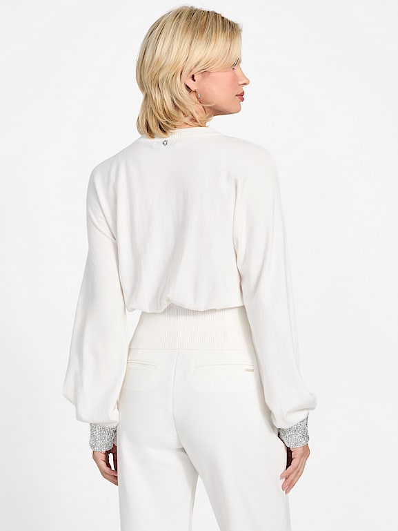 GUESS® Eco Posa Bling Cuff Sweater