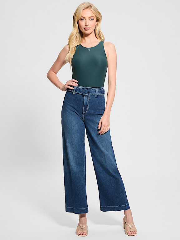 beeden デニム　xs FACE PRINT WIDE STRAIGHT PANTS – BEEDEN