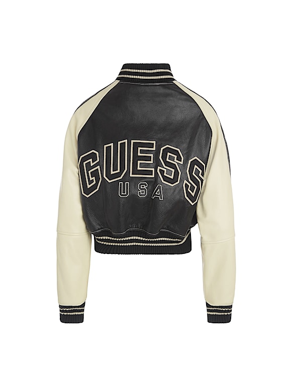 GUESS® leather varsity jacket