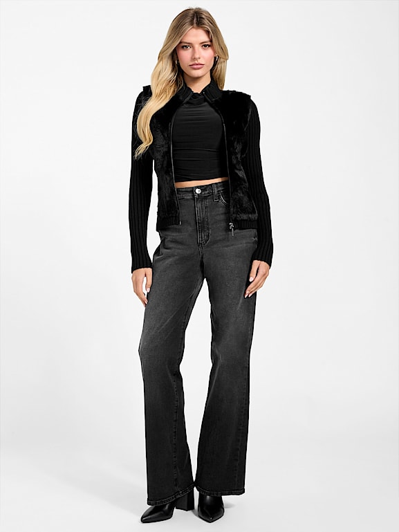 GUESS® Eco Mila Faux-Fur Zipped Cardigan