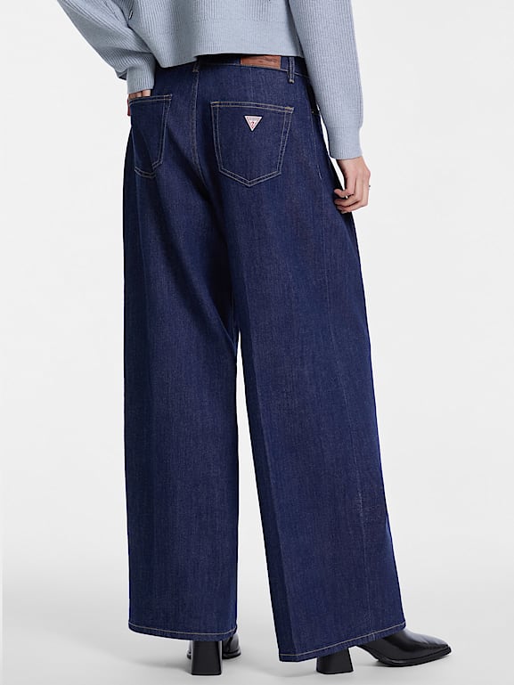 GUESS® G12 Pleated Extra Wide-Leg Jeans