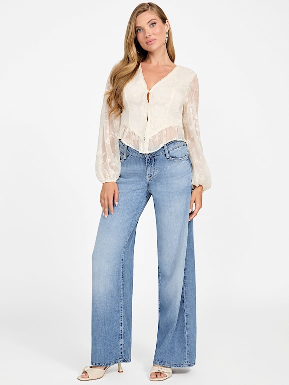 GUESS® Seiah Tie-Front Top