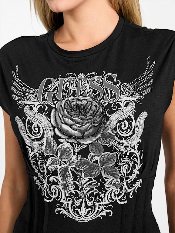 GUESS® Eco Rocker Rose Corset Tee