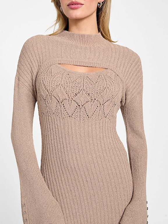 K ベージュM GUESS® Shinju Sweater Dress and Shrug Set