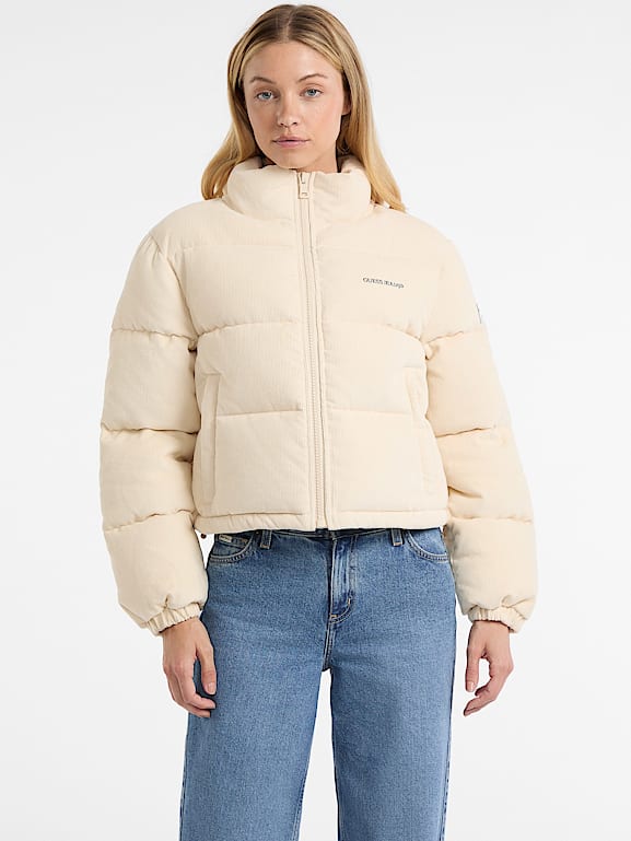 GUESS® Corduroy Crop Puffer Jacket