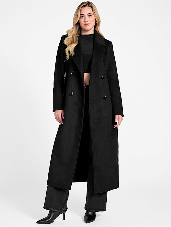 Manteau En Cuir Noir GUESS Pour Femme - Taille M - Excellent état Proche Du Neuf - Coupe Taille - Occasion