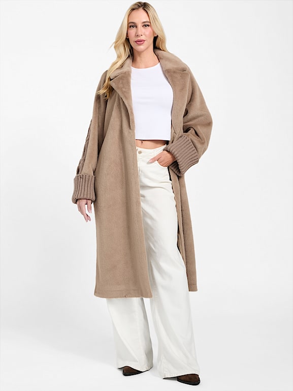 GUESS® Lucrezia Faux-Fur Knit Coat