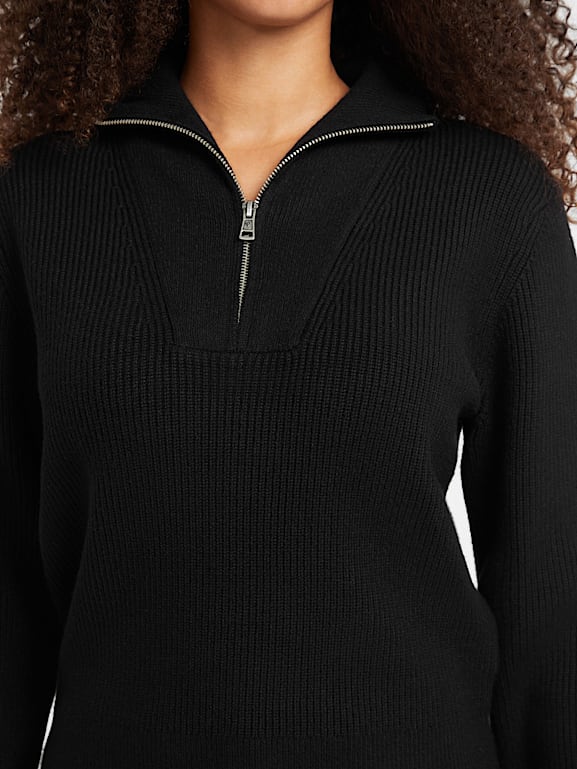 GUESS® Half-Zip Ribbed Sweater