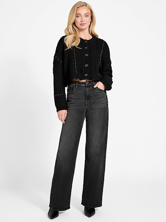 GUESS® Kaori Wool-Blend Stitched Cardigan