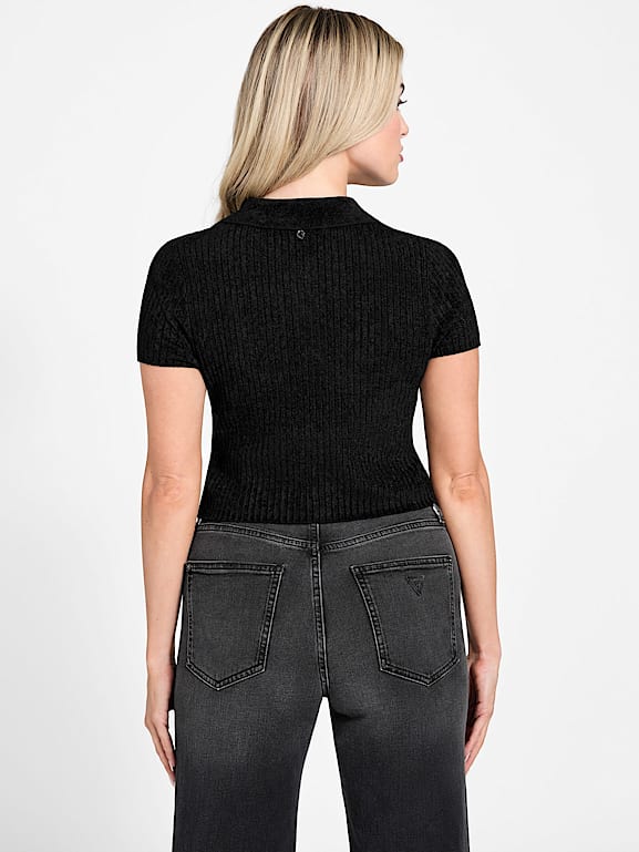 GUESS® Mona Chenille Crop Polo
