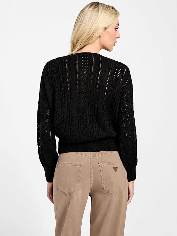 GUESS® Izabella Wool-Blend Surplice Sweater
