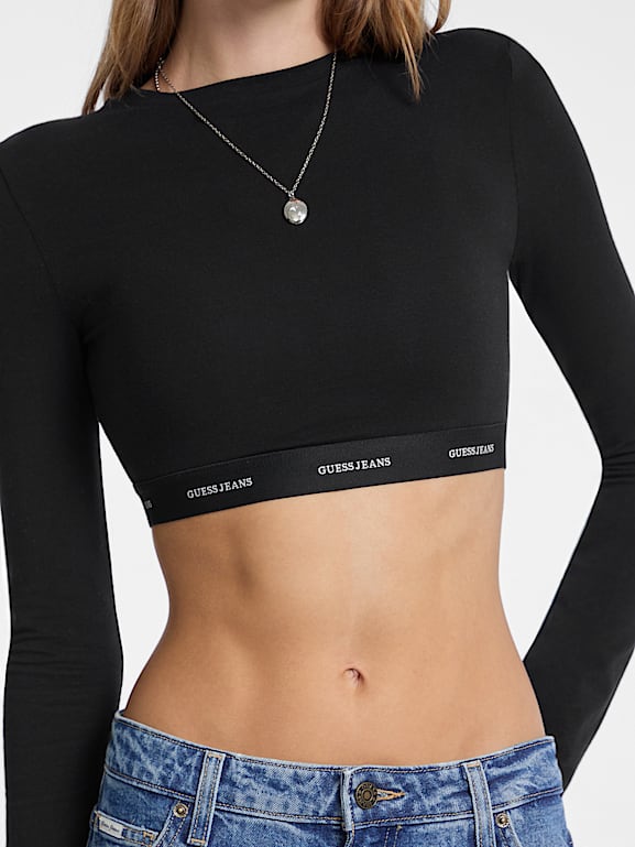 GUESS® Logo-Tape Crop Top