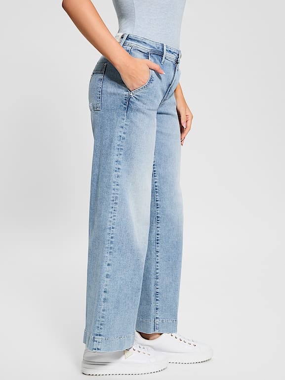 GUESS® Eco Zoya Cropped Wide Jeans