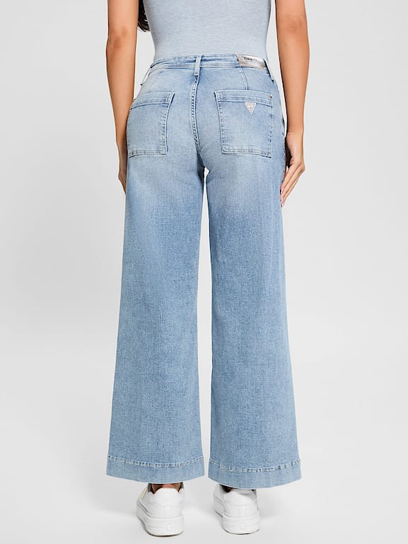 GUESS® Eco Zoya Cropped Wide Jeans