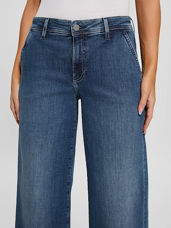 GUESS® Eco Zoya Cropped Wide Jeans