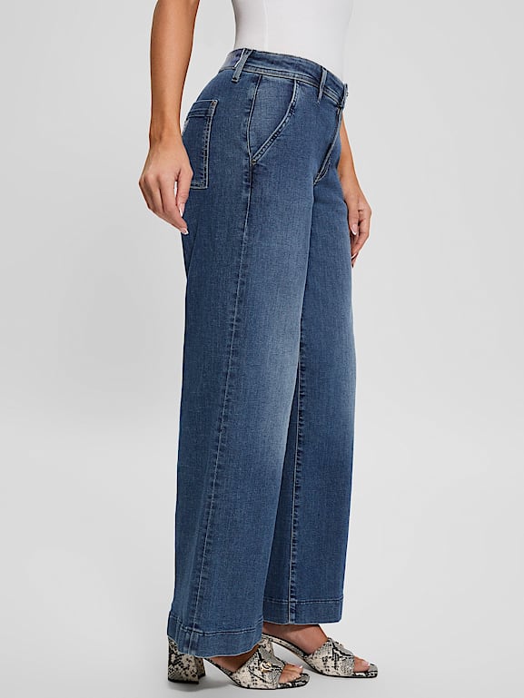 GUESS® Eco Zoya Cropped Wide Jeans
