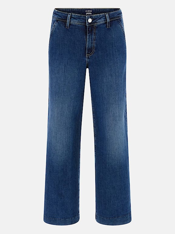 ユミムエ GUESS® Eco Zoya Cropped Wide Jeans