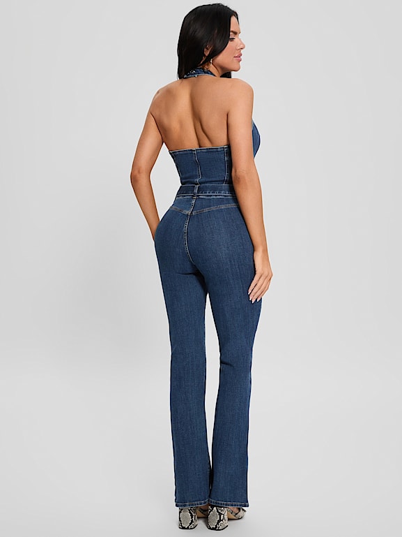 GUESS® Eco Claire Denim Halter Jumpsuit