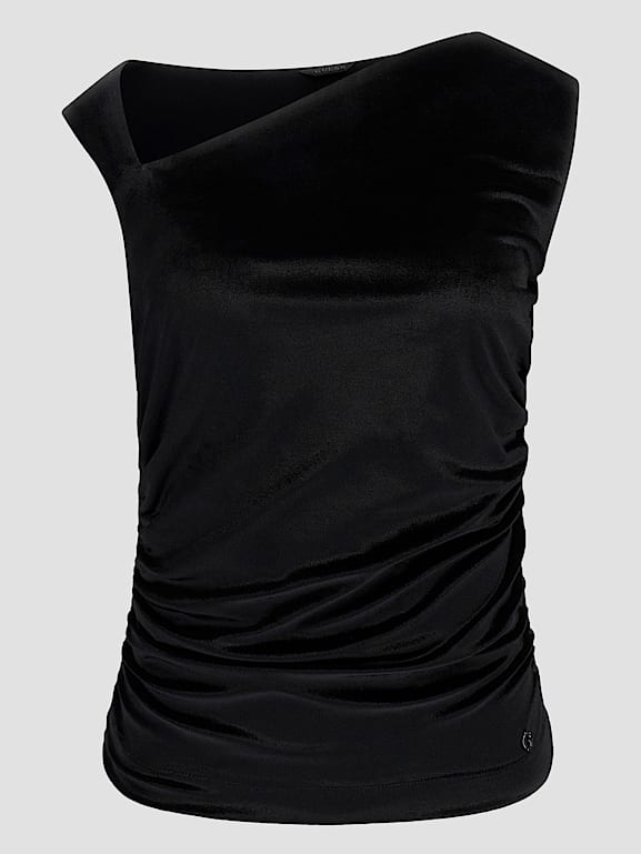 GUESS® Eco Janet One-Shoulder Velvet Top