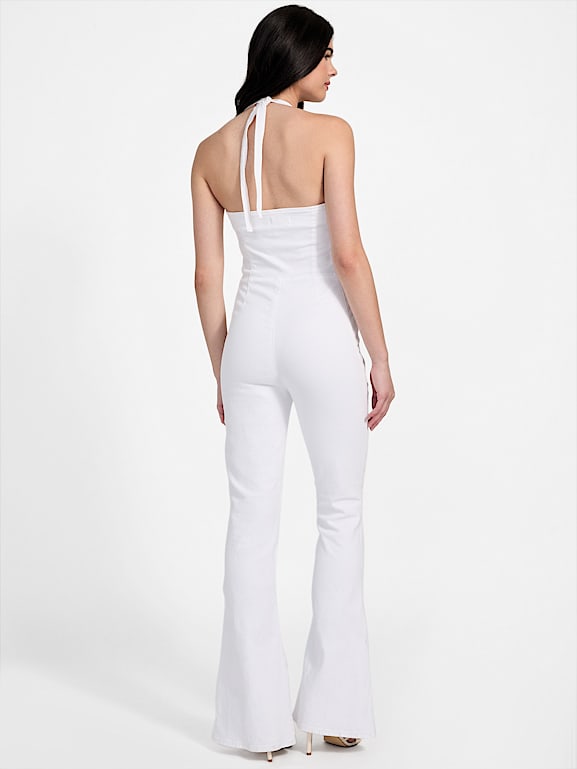GUESS® Eco Blair Halter Denim Jumpsuit