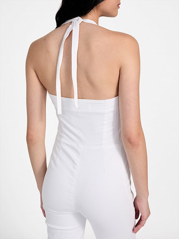 GUESS® Eco Blair Halter Denim Jumpsuit