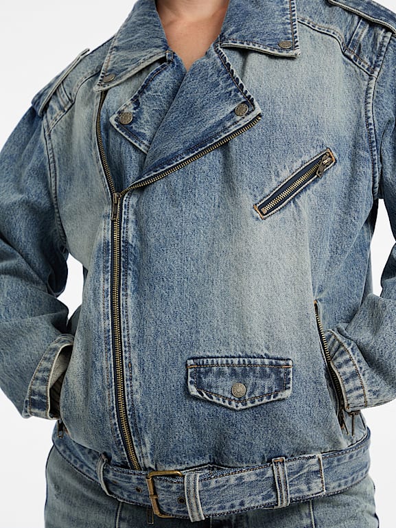 GUESS® GUESS Originals Denim Motorcycle Jacket