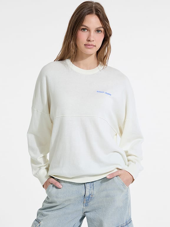 GUESS® Logo Crewneck Long Sweater