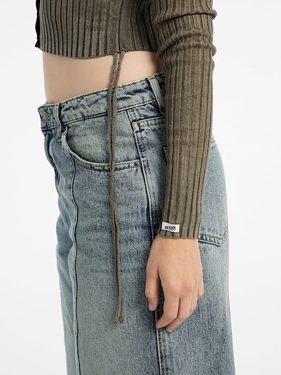 GUESS® Eco GUESS Originals Shirred Tie Cardigan