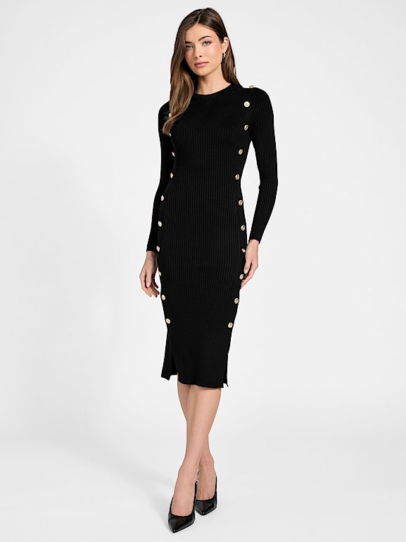 GUESS® Buttons detail midi dress