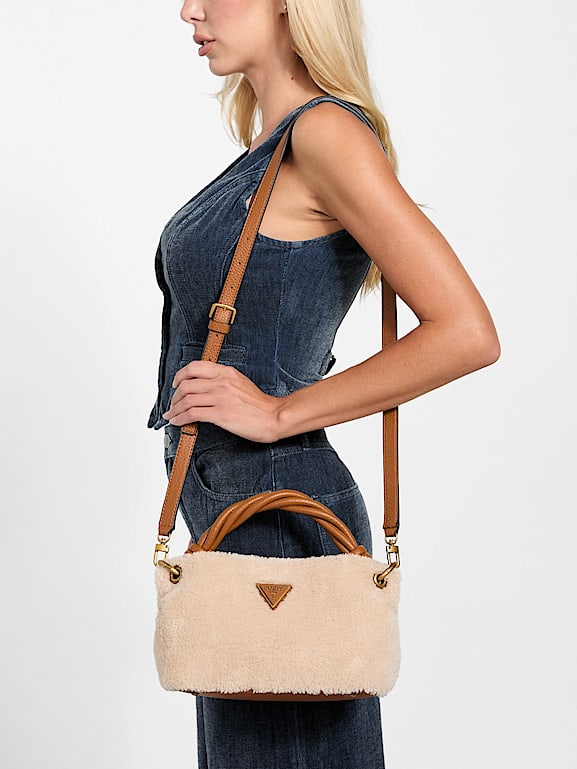 GUESS® Shaida Shearling Top-Handle Crossbody