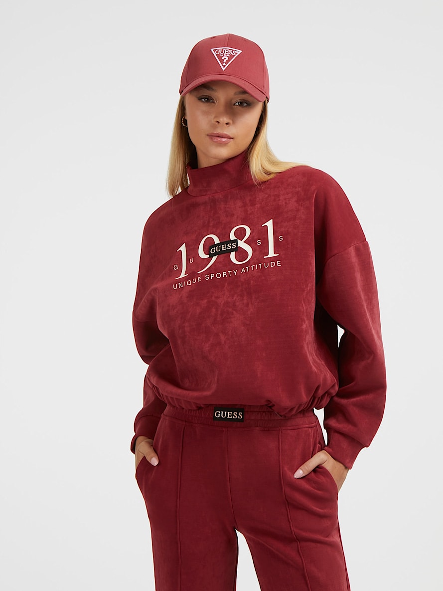 guess.eu | Sweatshirt aus kunstveloursleder