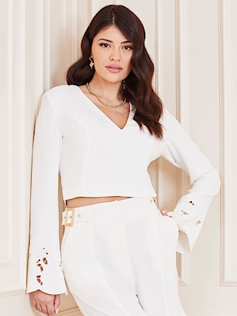 Marciano floral embroidery top
