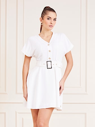 Marciano belted fit and flare mini dress