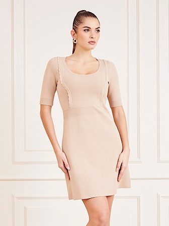 Marciano fit and flare mini sweater dress