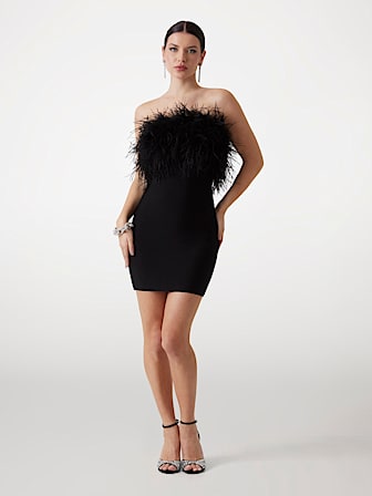 Marciano feathers mini dress