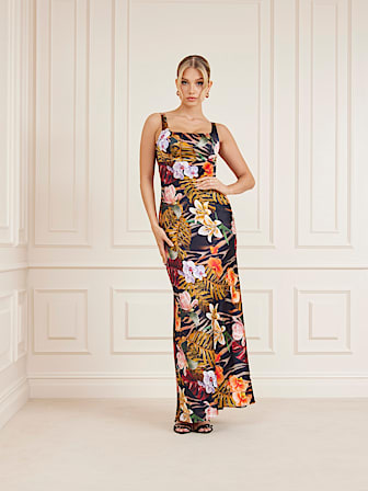 Długa sukienka Marciano w kwiatowy print
