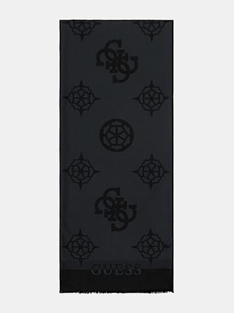 4G peony logo lettering scarf