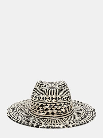 Sombrero de paja con motivo geométrico