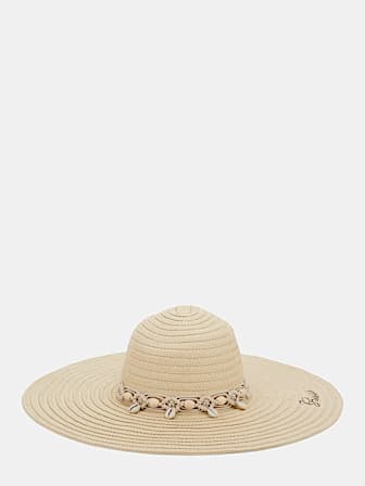 Straw hat with logo lettering