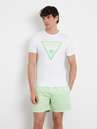 Stretch t-shirt met driehoek logo