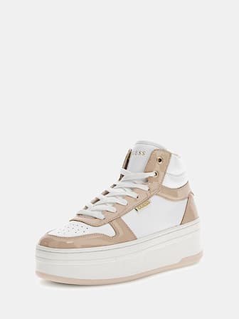 Linzy mixed-leather high sneakers